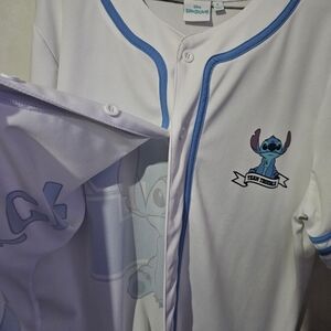 Disney White & Blue Stitch Baseball Jersey